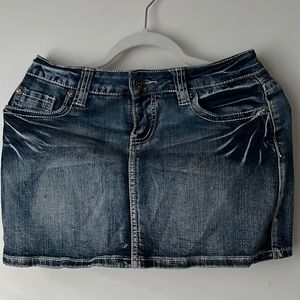 2000s jean mini skirt